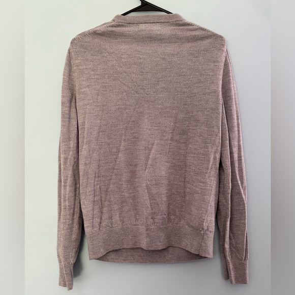 Banana Republic Merino Wool Mens Size Medium V-Neck Pullover Classiccore Gray - Picture 2 of 5